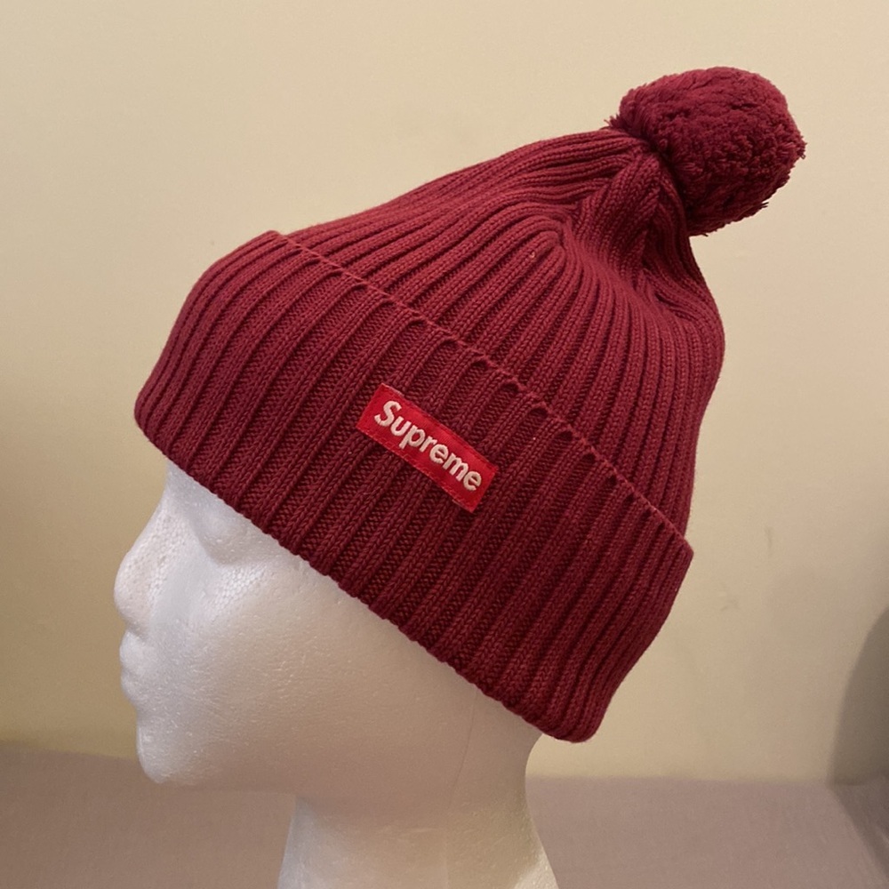 Supreme Burgundy Pom-Pom Beanie
